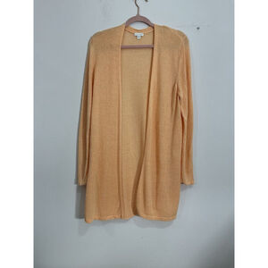 J. Jill Linen Duster Coral Cardigan Sweater Women’s Sz L Lightweight